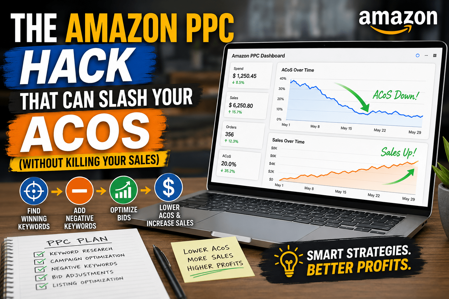 Amazon PPC hack to reduce ACoS and increase sales with optimized advertising campaigns